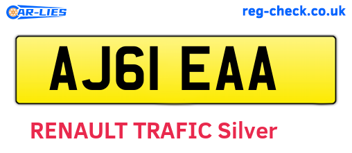 AJ61EAA are the vehicle registration plates.