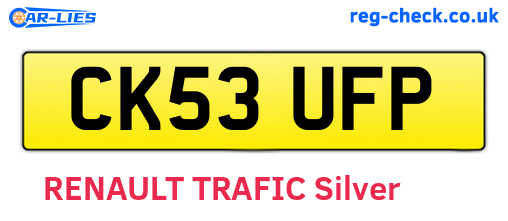 CK53UFP are the vehicle registration plates.