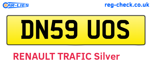 DN59UOS are the vehicle registration plates.