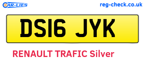 DS16JYK are the vehicle registration plates.