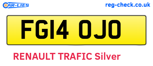 FG14OJO are the vehicle registration plates.