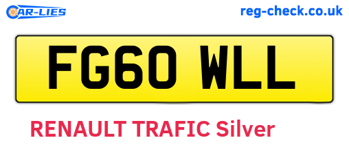 FG60WLL are the vehicle registration plates.