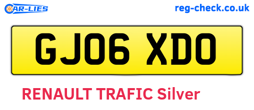 GJ06XDO are the vehicle registration plates.
