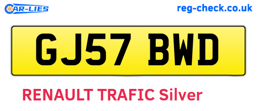 GJ57BWD are the vehicle registration plates.