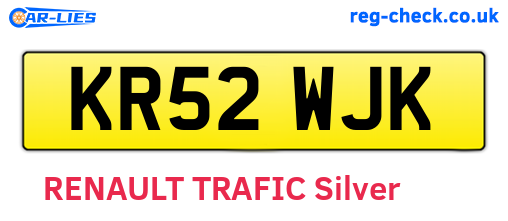 KR52WJK are the vehicle registration plates.