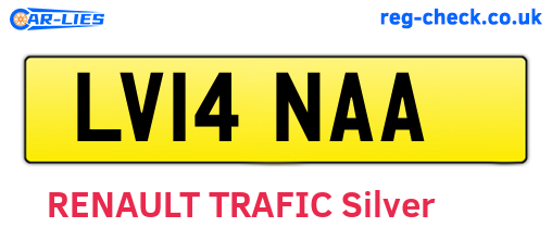 LV14NAA are the vehicle registration plates.