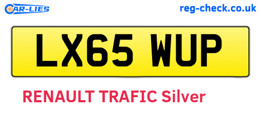 LX65WUP are the vehicle registration plates.
