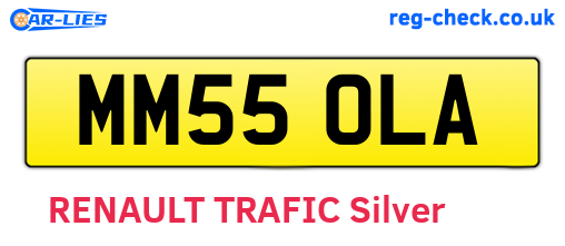 MM55OLA are the vehicle registration plates.