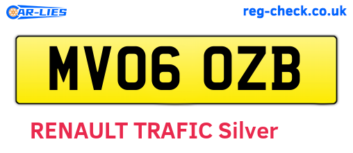 MV06OZB are the vehicle registration plates.