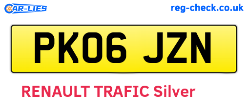 PK06JZN are the vehicle registration plates.