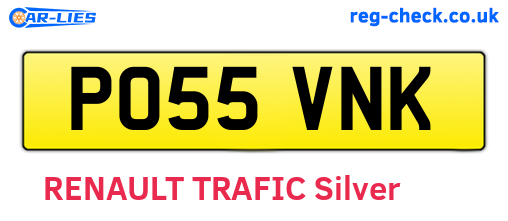 PO55VNK are the vehicle registration plates.