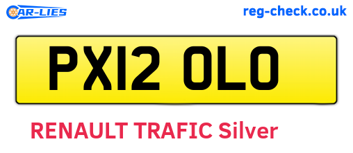 PX12OLO are the vehicle registration plates.