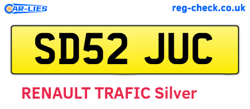 SD52JUC are the vehicle registration plates.