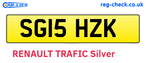 SG15HZK are the vehicle registration plates.