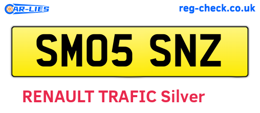 SM05SNZ are the vehicle registration plates.