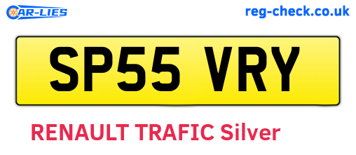 SP55VRY are the vehicle registration plates.