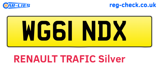 WG61NDX are the vehicle registration plates.