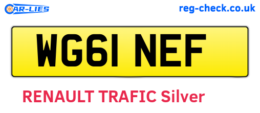 WG61NEF are the vehicle registration plates.