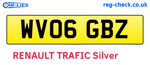 WV06GBZ are the vehicle registration plates.