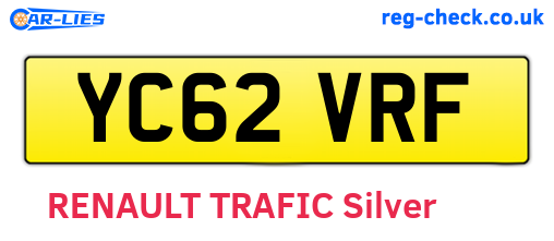 YC62VRF are the vehicle registration plates.