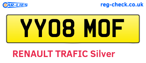 YY08MOF are the vehicle registration plates.