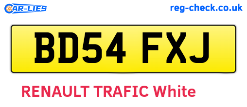 BD54FXJ are the vehicle registration plates.