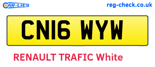 CN16WYW are the vehicle registration plates.