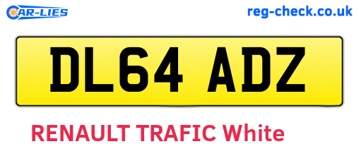 DL64ADZ are the vehicle registration plates.