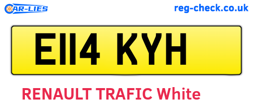 E114KYH are the vehicle registration plates.
