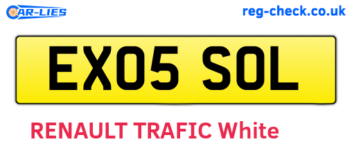 EX05SOL are the vehicle registration plates.