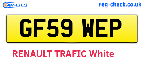 GF59WEP are the vehicle registration plates.
