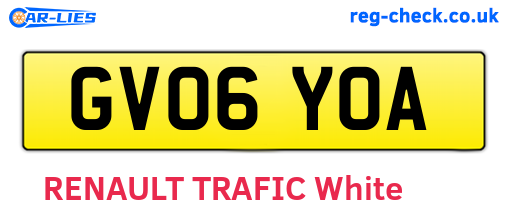 GV06YOA are the vehicle registration plates.