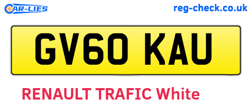 GV60KAU are the vehicle registration plates.