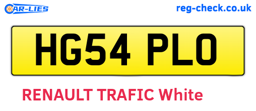 HG54PLO are the vehicle registration plates.
