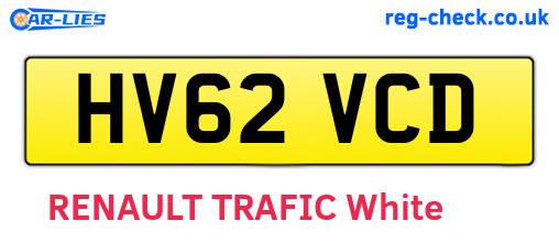 HV62VCD are the vehicle registration plates.