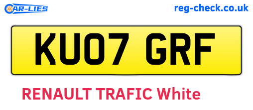 KU07GRF are the vehicle registration plates.