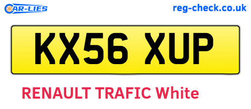 KX56XUP are the vehicle registration plates.