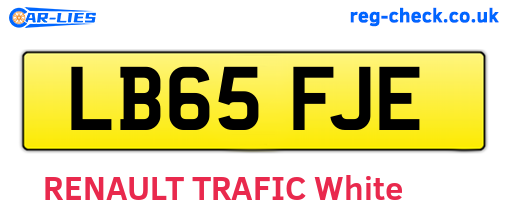 LB65FJE are the vehicle registration plates.