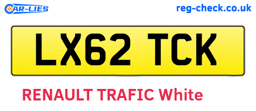 LX62TCK are the vehicle registration plates.