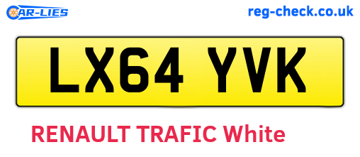 LX64YVK are the vehicle registration plates.