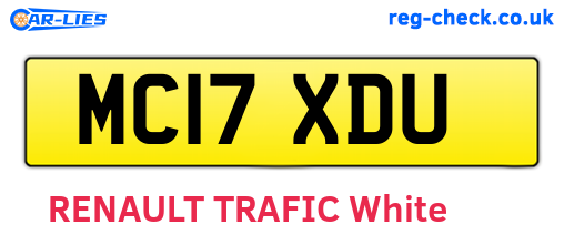 MC17XDU are the vehicle registration plates.