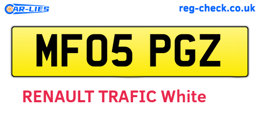 MF05PGZ are the vehicle registration plates.