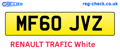 MF60JVZ are the vehicle registration plates.
