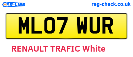 ML07WUR are the vehicle registration plates.