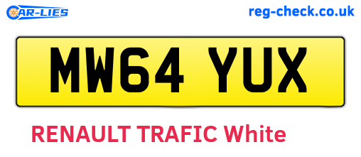 MW64YUX are the vehicle registration plates.