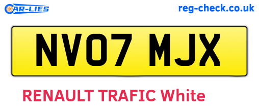 NV07MJX are the vehicle registration plates.