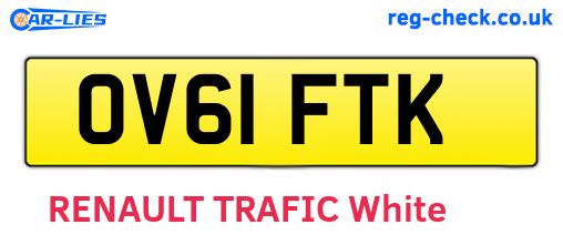 OV61FTK are the vehicle registration plates.