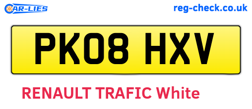 PK08HXV are the vehicle registration plates.