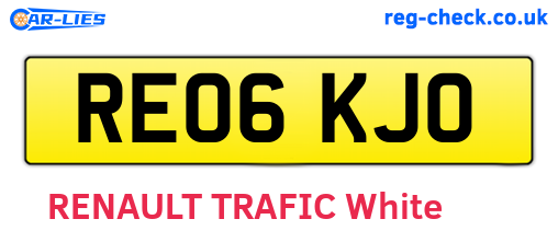 RE06KJO are the vehicle registration plates.