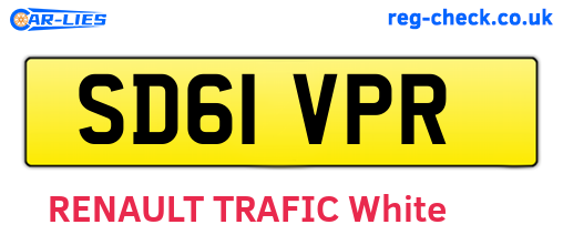 SD61VPR are the vehicle registration plates.